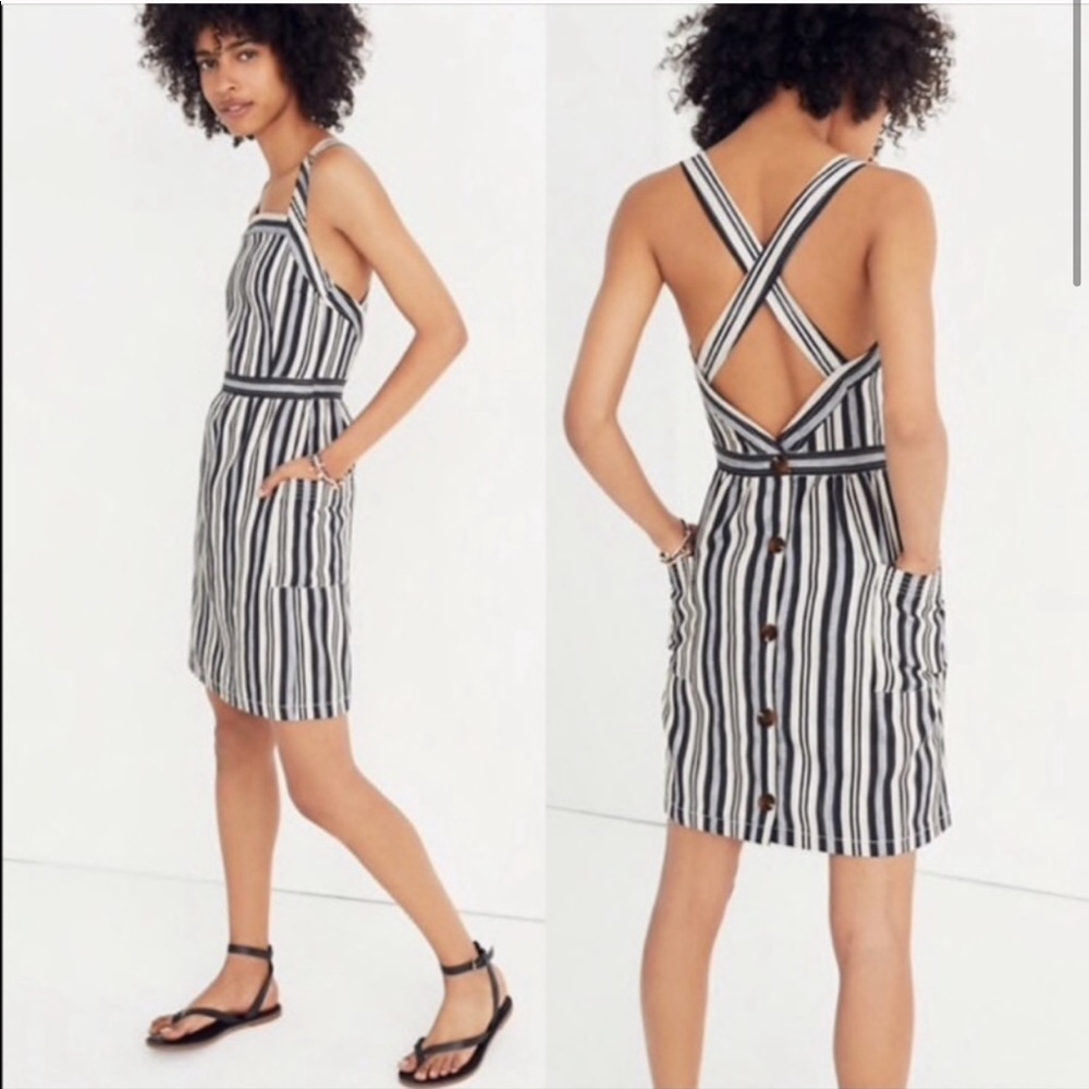 Madewell striped apron dress